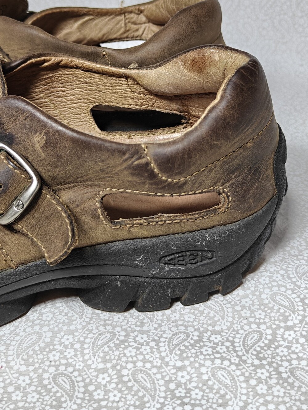 Keen Brown Leather Fisherman Closed Toe Strap Outdoor Walking Womens Shoes Sz 11 - Picture 4 of 9